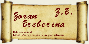 Zoran Breberina vizit kartica